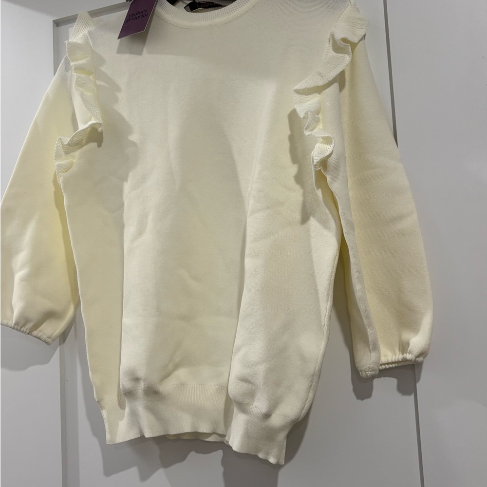 Cream Ruffle Kids Sweater